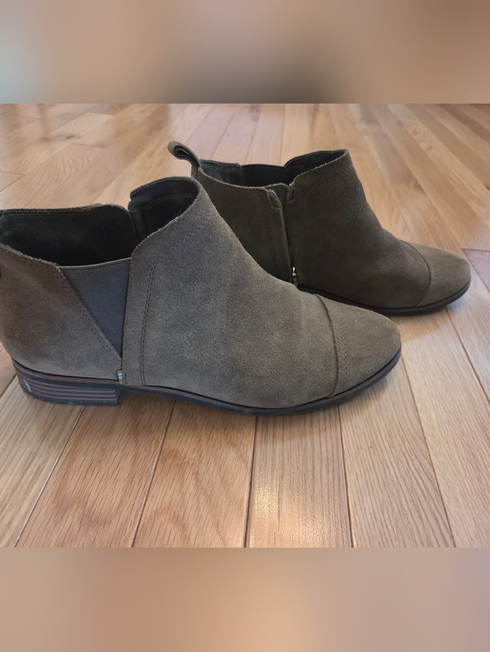 Toms Womens Reese Suede Ankle Boots In Olive Sz 10